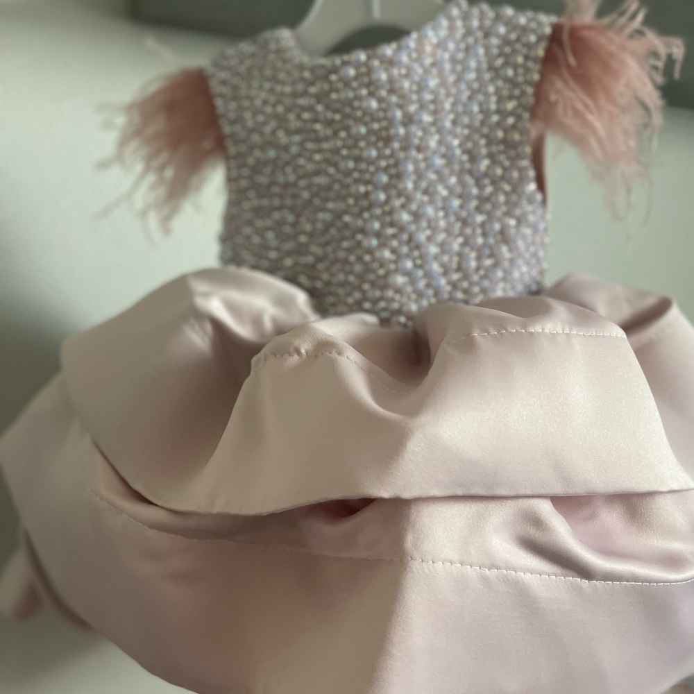 Blush color Occasion Dress, with Pearls.